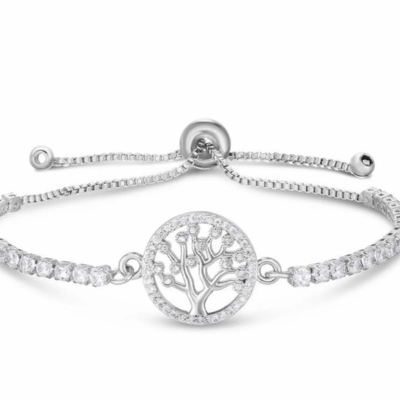 COPY - COPY - Cubic Zirconia Tree Of Life Adjustable Bolo Bracelet InFine Silve… - Picture 2 of 4